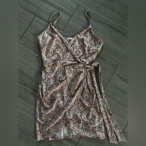 Floral Maxi Dress - Cream and Pink